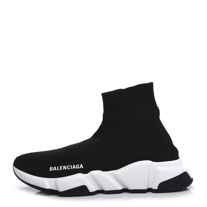 Balenciaga Neoprene Knit Womens Speed Sneakers 38 Black White 1 of 10