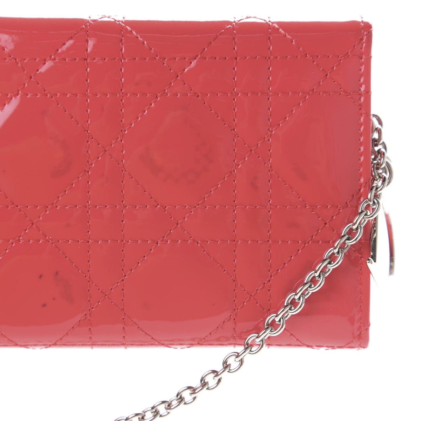 Patent Cannage Rendezvous Chain Wallet Coral