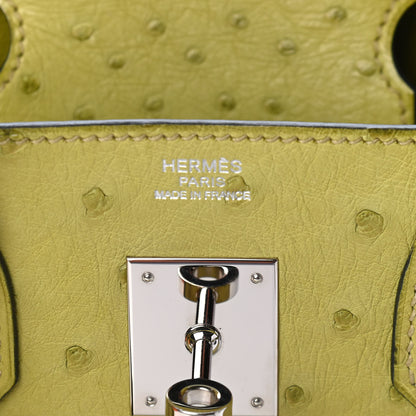 Hermes Ostrich Birkin 30 Vert Anis 5 of 10