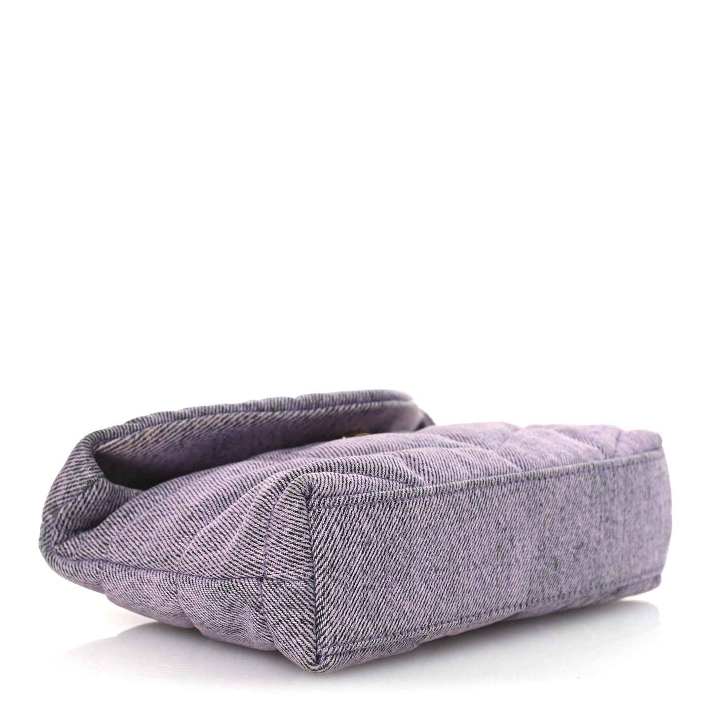 Denim Quilted Loulou Puffer Monogram Pouch Clutch Bleached Lilac