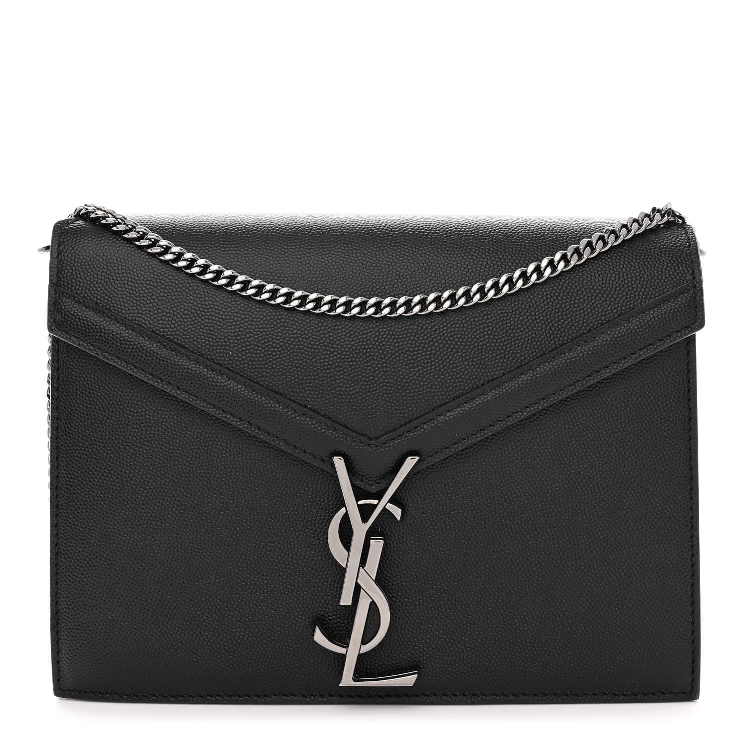 Saint Laurent Grain De Poudre Monogram Cassandra Clasp Bag Black 1 of 11
