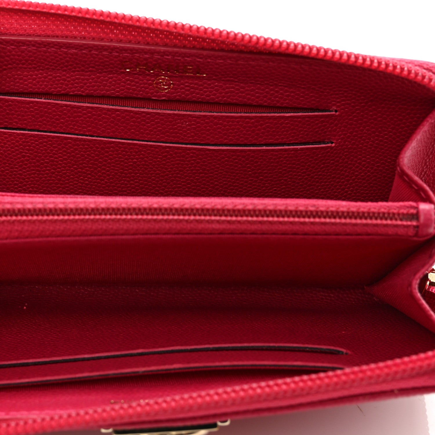 Chanel Caviar Quilted Small Boy Zip Around Wallet Fuchsia 5 of 10