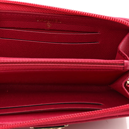 Chanel Caviar Quilted Small Boy Zip Around Wallet Fuchsia 5 of 10