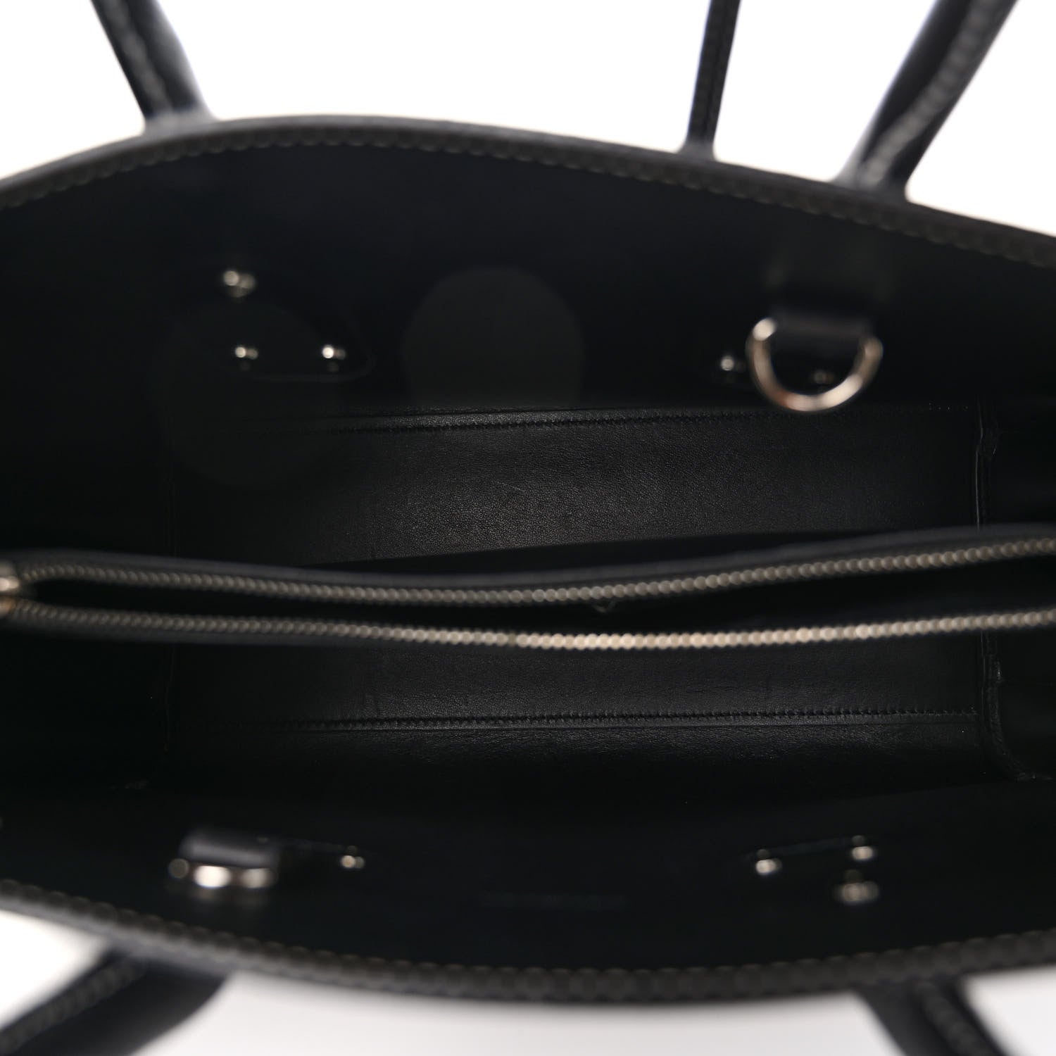 Saint Laurent Grained Calfskin Topstitch Small Sac De Jour Black Porcelain 5 of 11