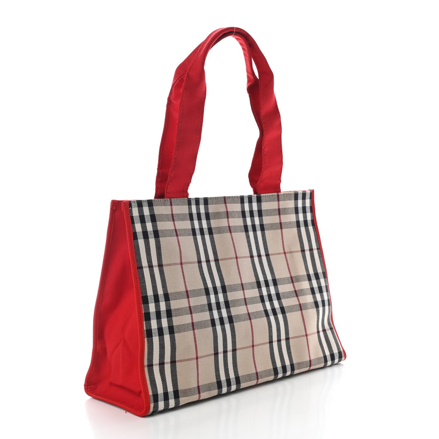 Burberry Vintage Check Tote Red 3 of 12