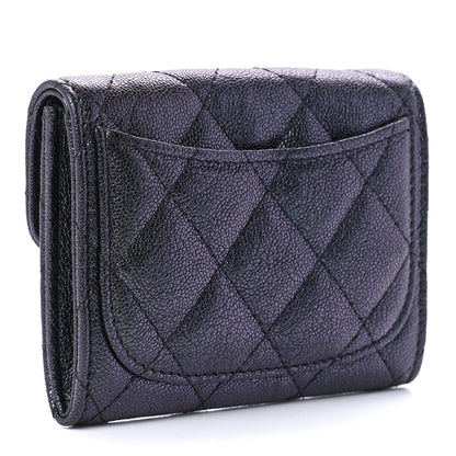 Chanel Iridescent Caviar Quilted Flap Card Holder Wallet Black 2 of 10