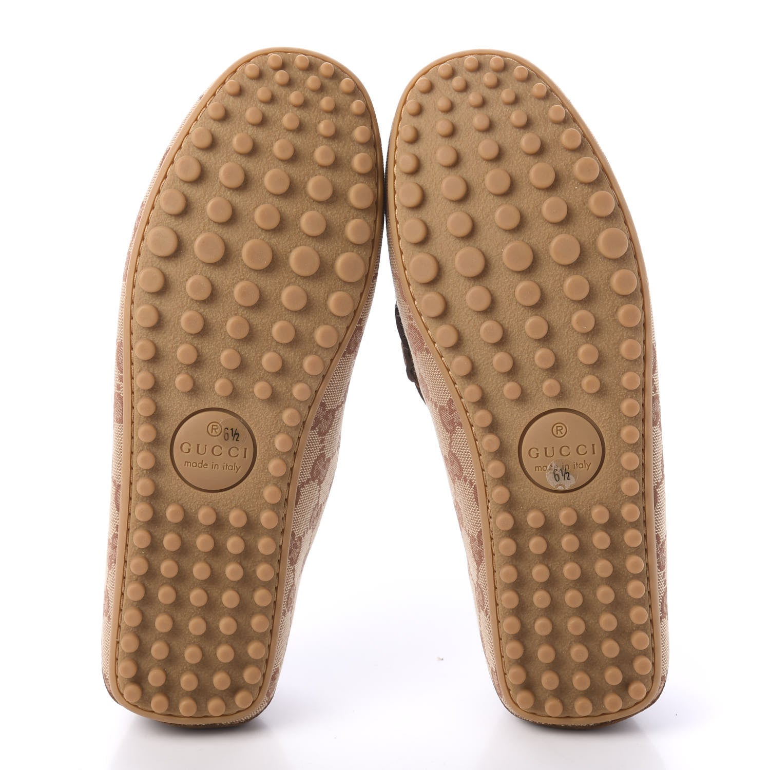 Gucci GG Monogram Suede Mens Driver Loafers 6.5 Beige Ruggine Cuir 5 of 9