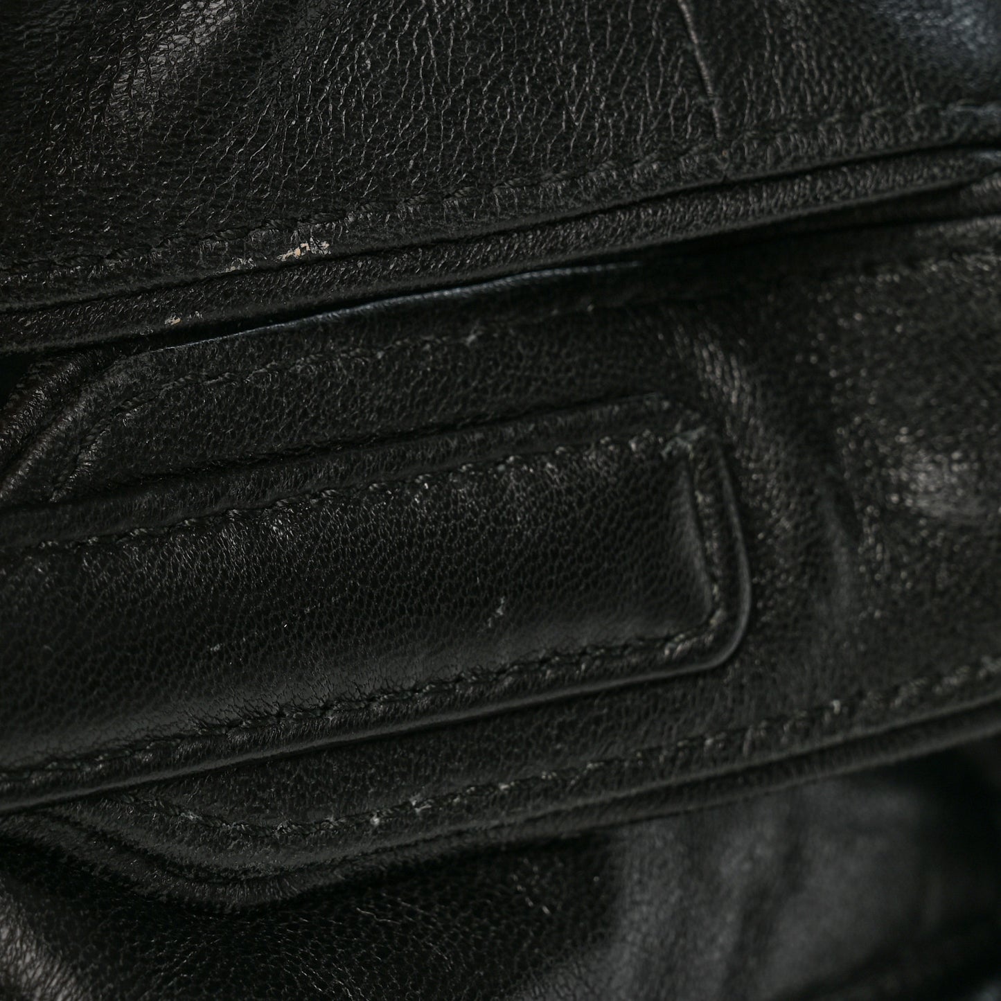 Nappa Soft Padded Logo Embossed Triangle Quilted Small Shoulder Bag Black