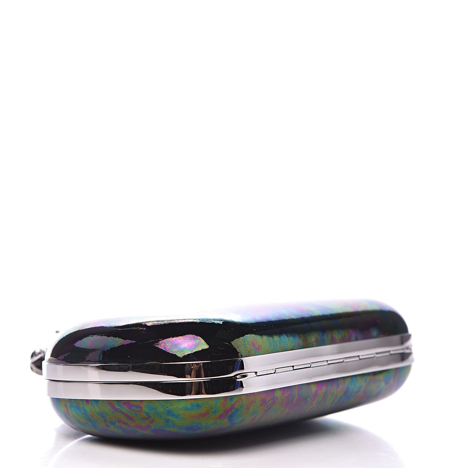 Alexander McQueen Patent Skull Knuckle Oil Slick Duster Box Clutch Multicolor 4 of 11