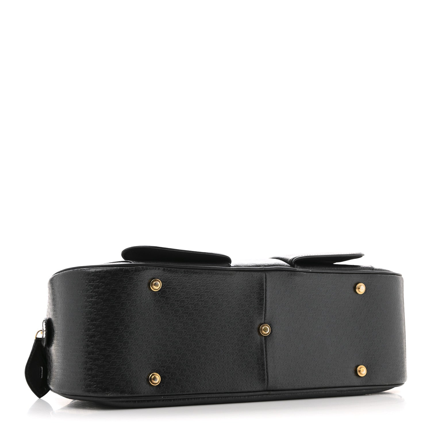 Christian Dior Patent Calfskin Embossed Saddle Bowler Black 4 of 15