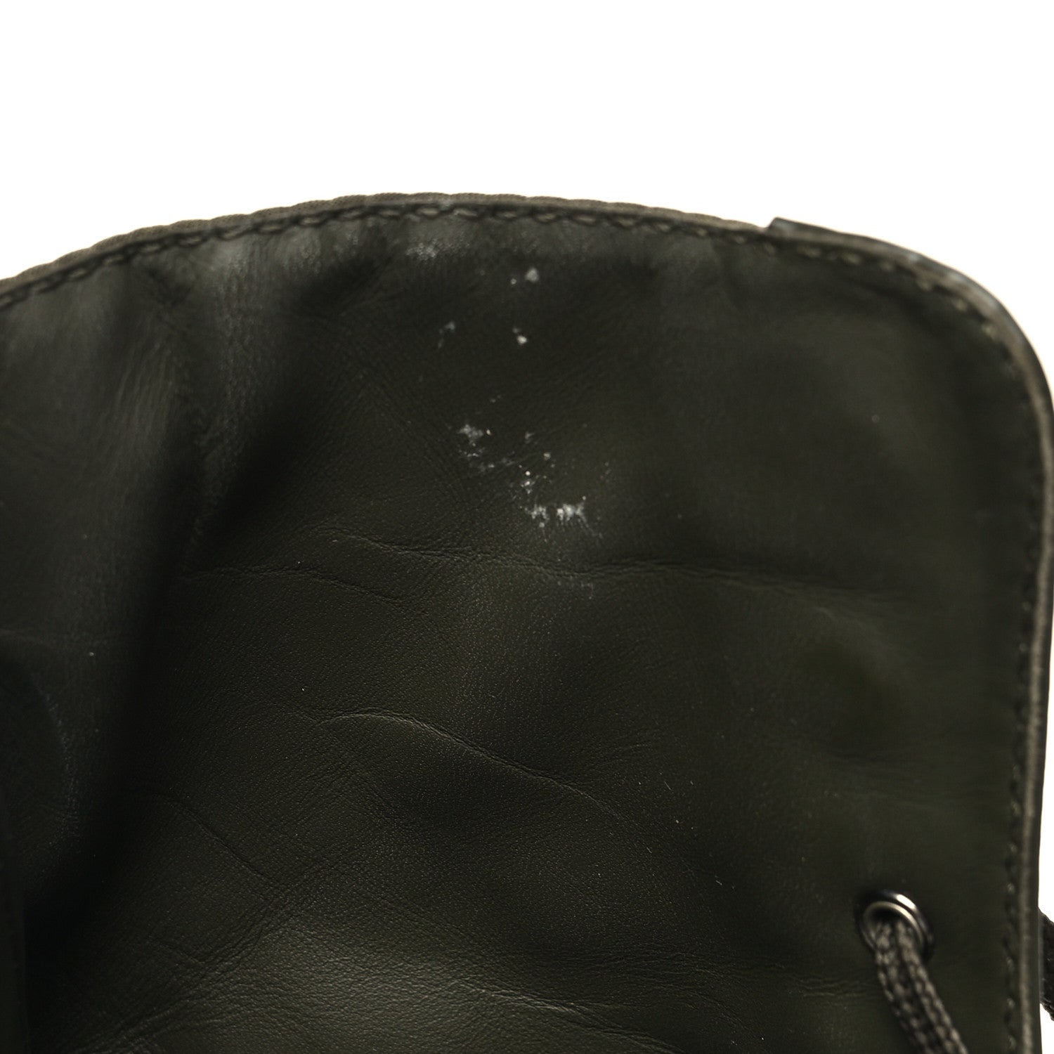 Prada Spazzolato Rois Re-Nylon Metal Triangle Logo Monolith Pouch Pocket 55mm Boots 40.5 Militare 9 of 9