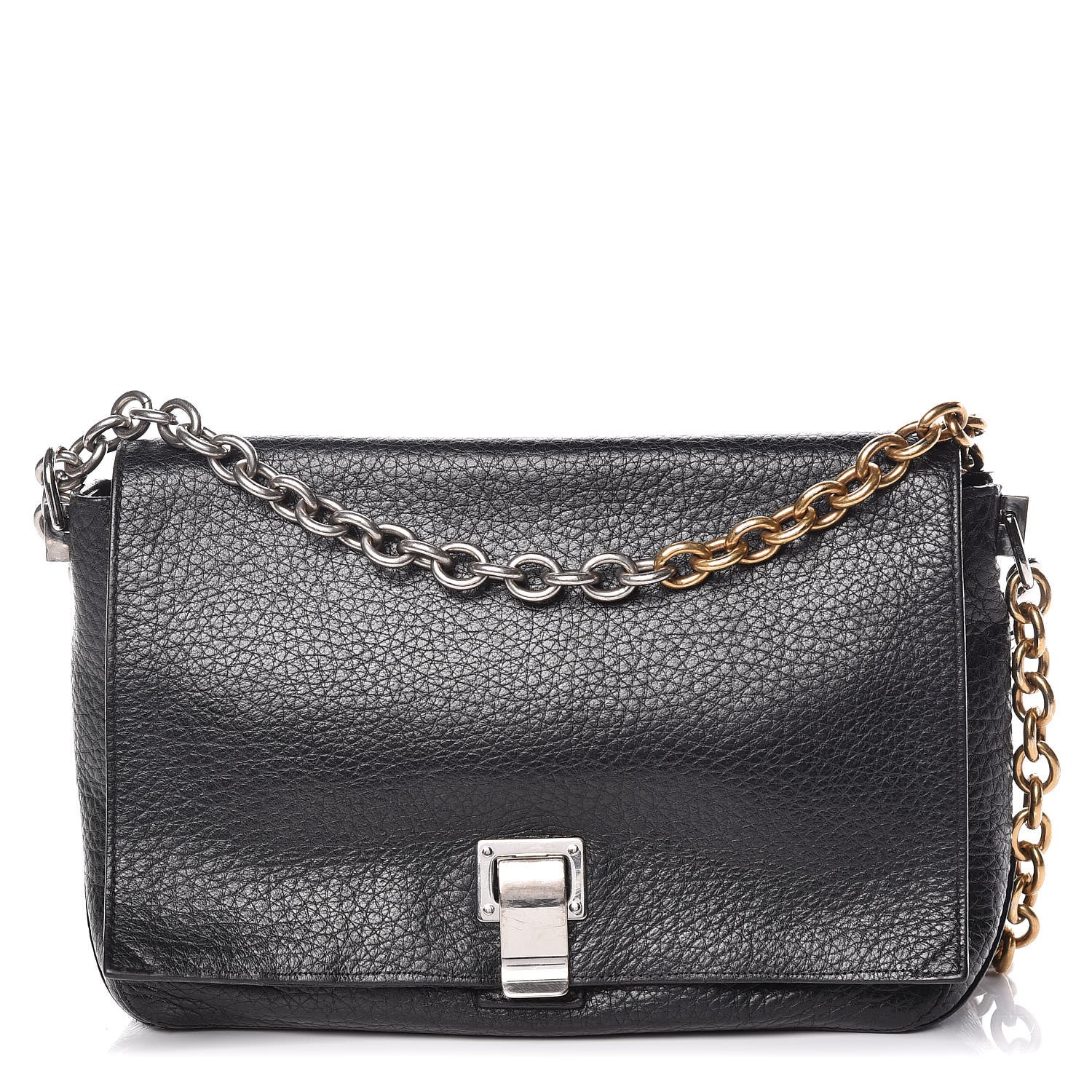 Proenza Schouler Pebbled Calfskin Small Courier Black 1 of 17