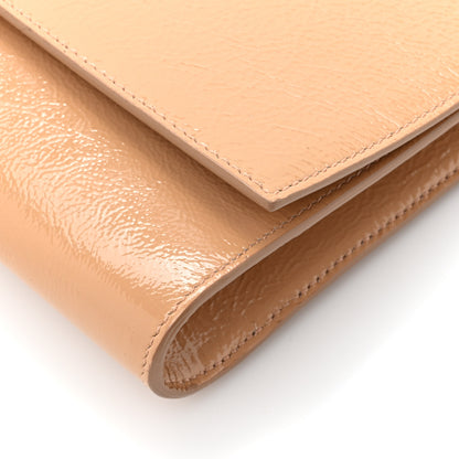 Saint Laurent Textured Patent Calfskin Monogram Large Belle De Jour Clutch Beige 12 of 15