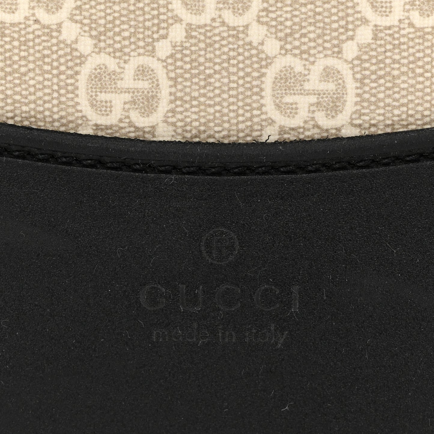 GG Supreme Monogram Textured Dollar Calfskin Web Small Savoy Cabin Trolley Beige Mystic White Oatmeal