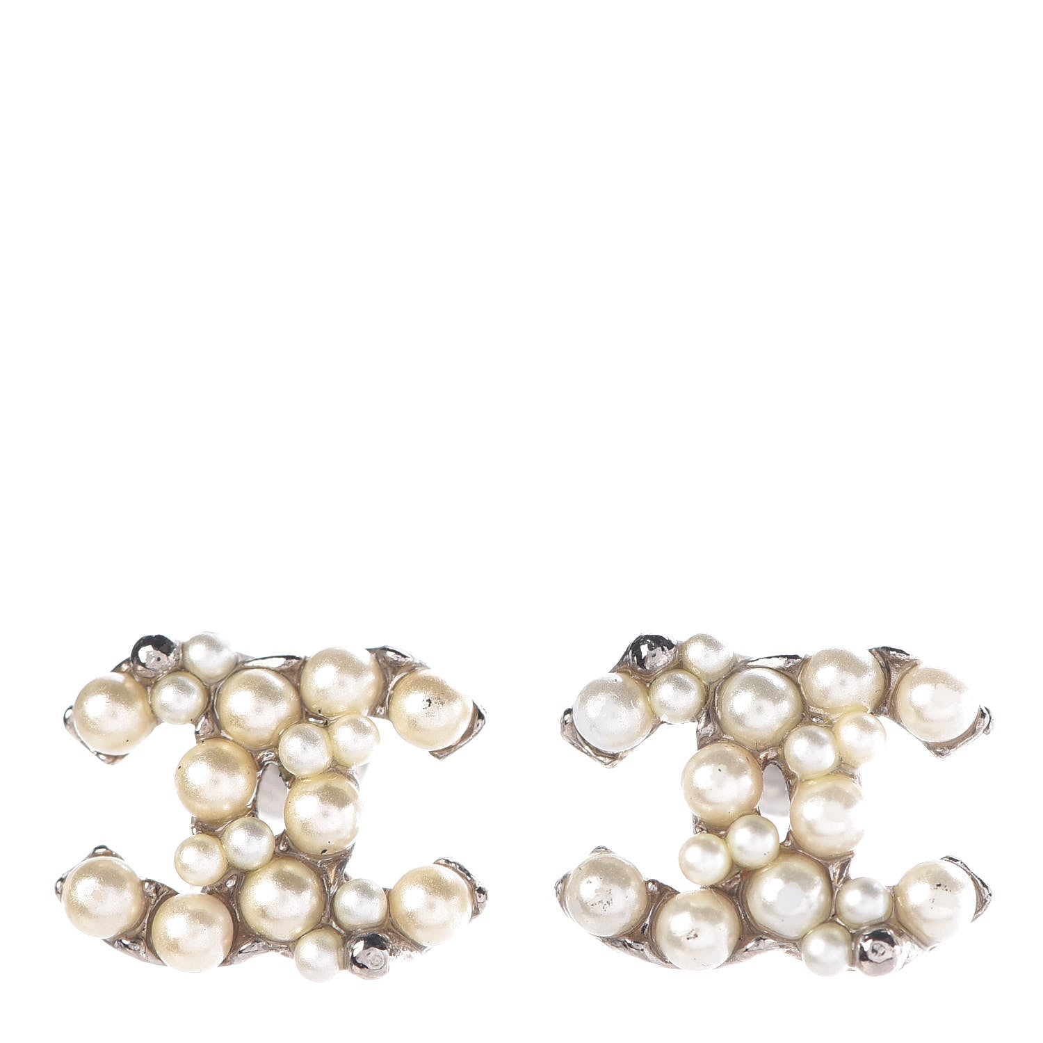Chanel Pearl CC Earrings Silver 1 of 5