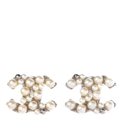 Chanel Pearl CC Earrings Silver 1 of 5
