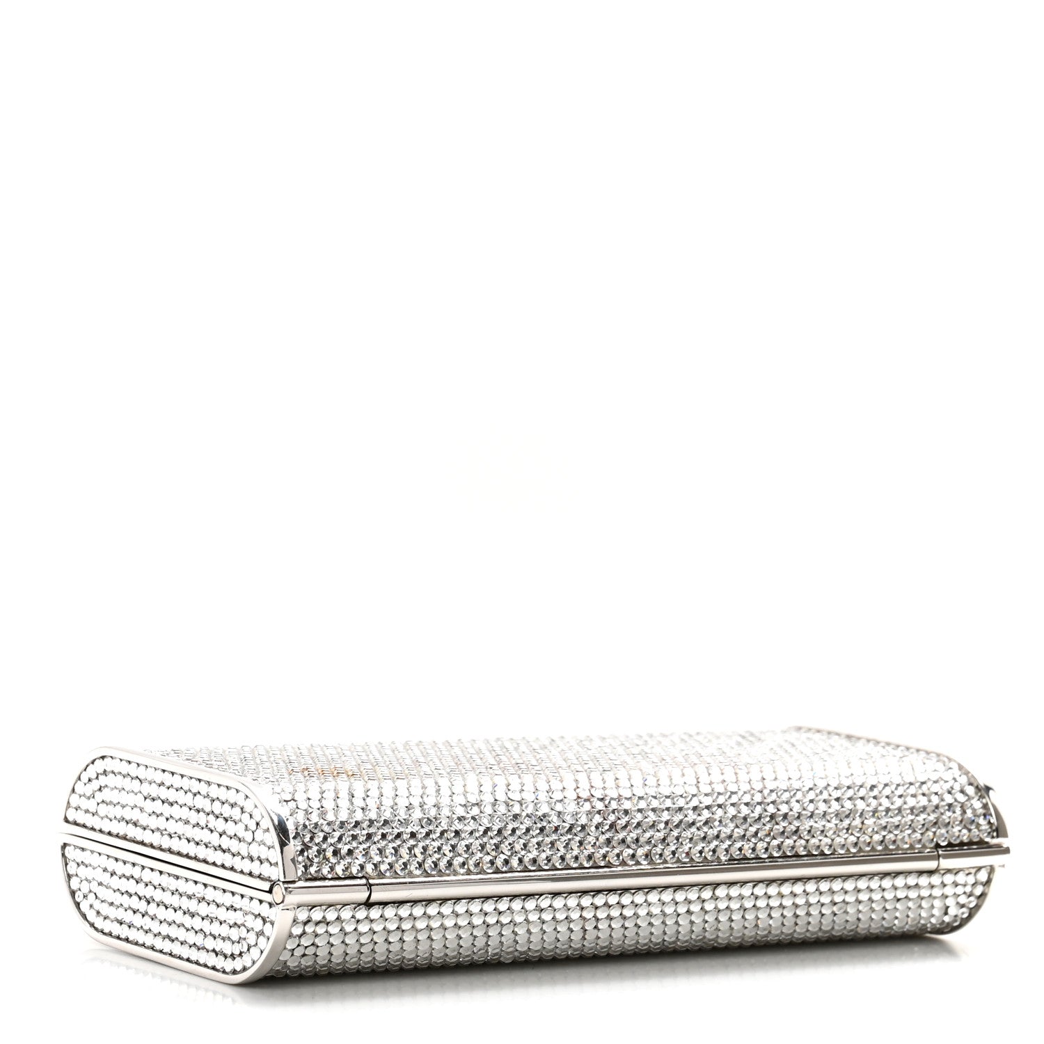 Judith Leiber Swarovski Crystal Minaudiere Clutch Silver 4 of 12
