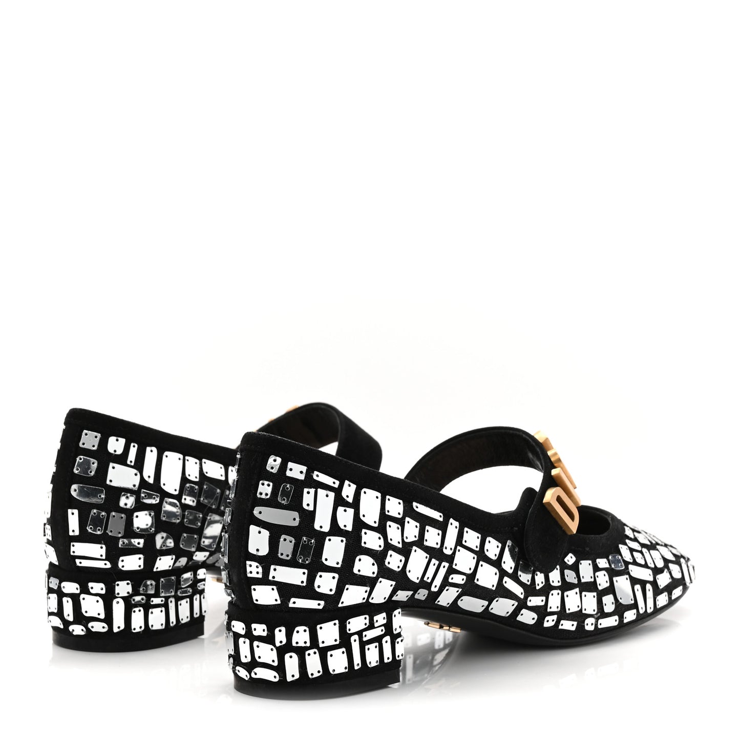Mesh Embroidered Mirror Baby-D Ballet Pumps 36 Black
