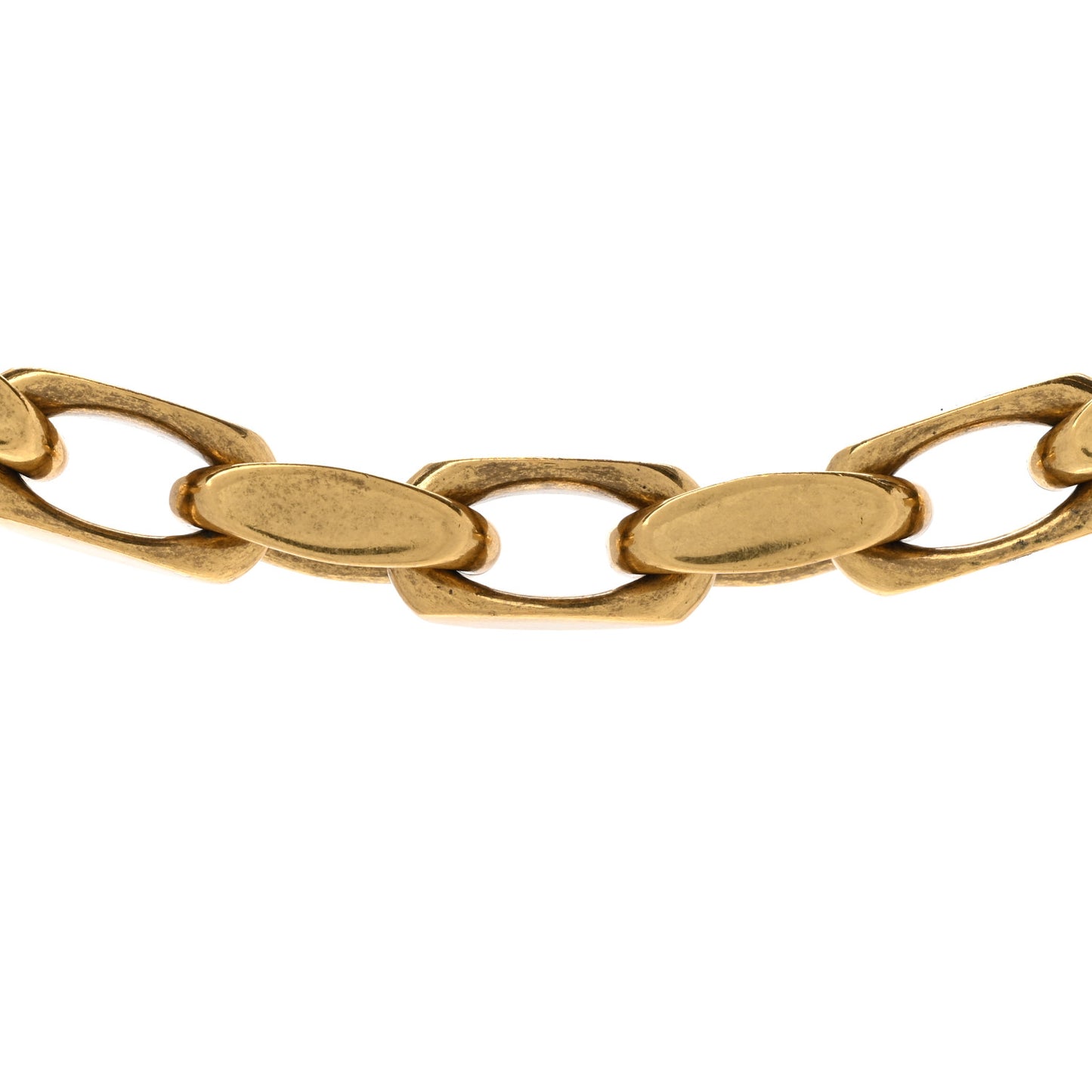 Metal Lucky Locket Choker Necklace Aged Gold