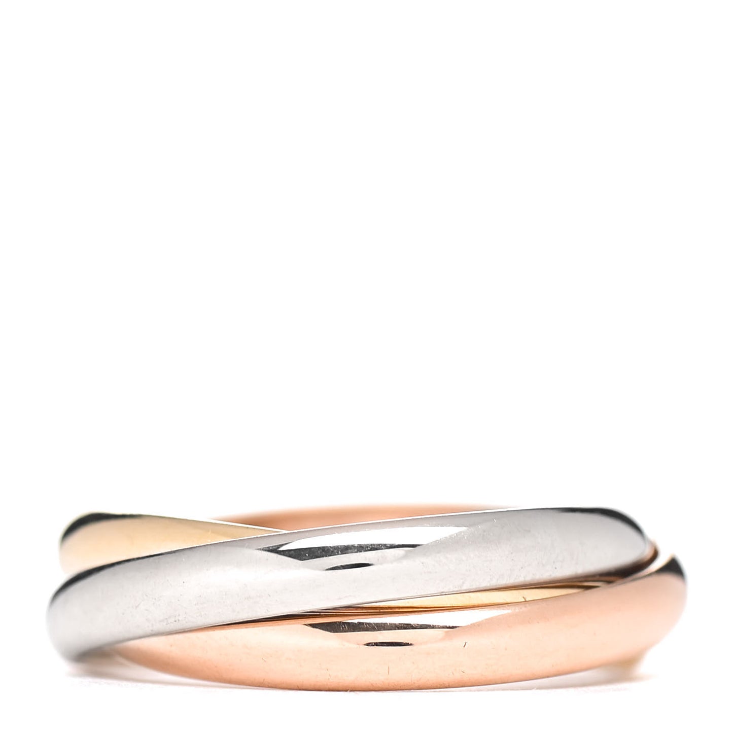 18K Pink Yellow White Gold Small Trinity Ring 52 6