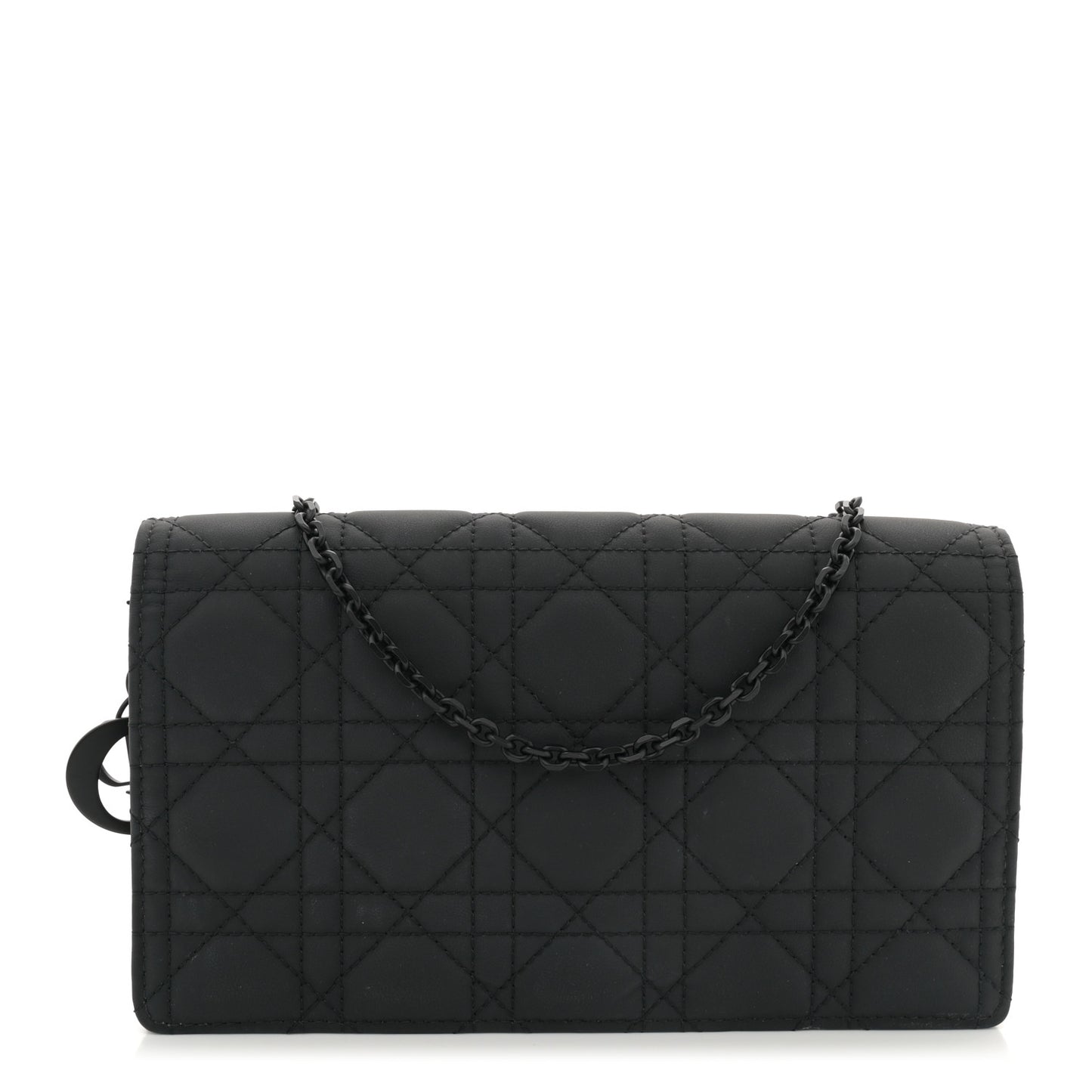 Ultra Matte Calfskin Cannage Lady Dior Clutch Black