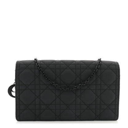 Christian Dior Ultra Matte Calfskin Cannage Lady Dior Clutch Black 1 of 13