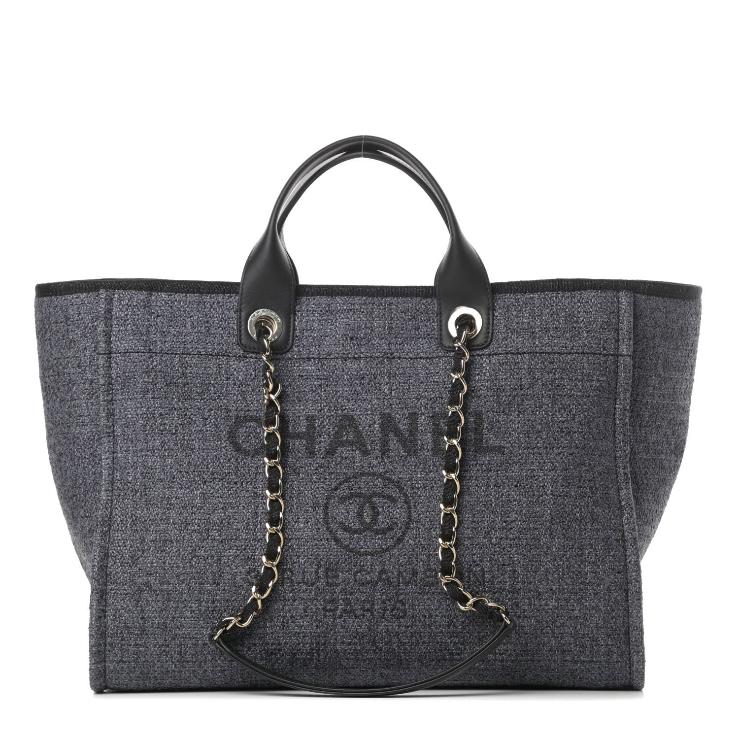 Chanel Lurex Boucle Medium Deauville Tote Black 1 of 10