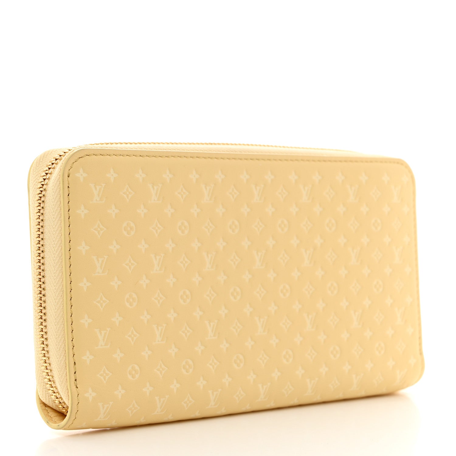 Louis Vuitton Calfskin Nanogram Embossed Zippy Wallet Jaune 3 of 6
