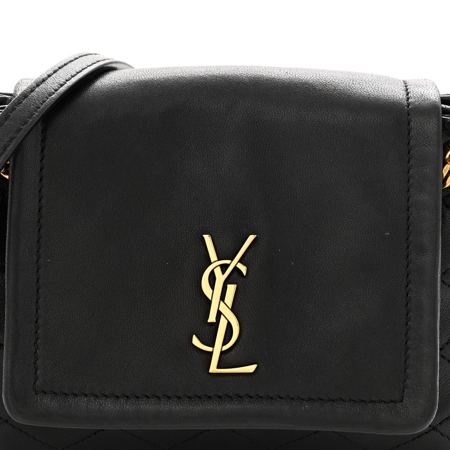 Lambskin Quilted Monogram Mini Nolita Black