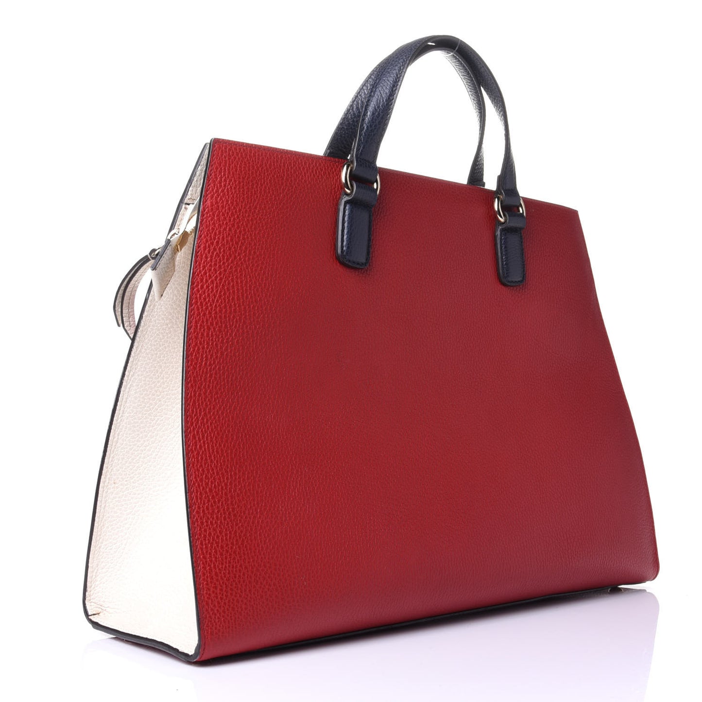 Dollar Calfskin Large Soho Top Handle Satchel Hibiscus Red Mystic White Blue