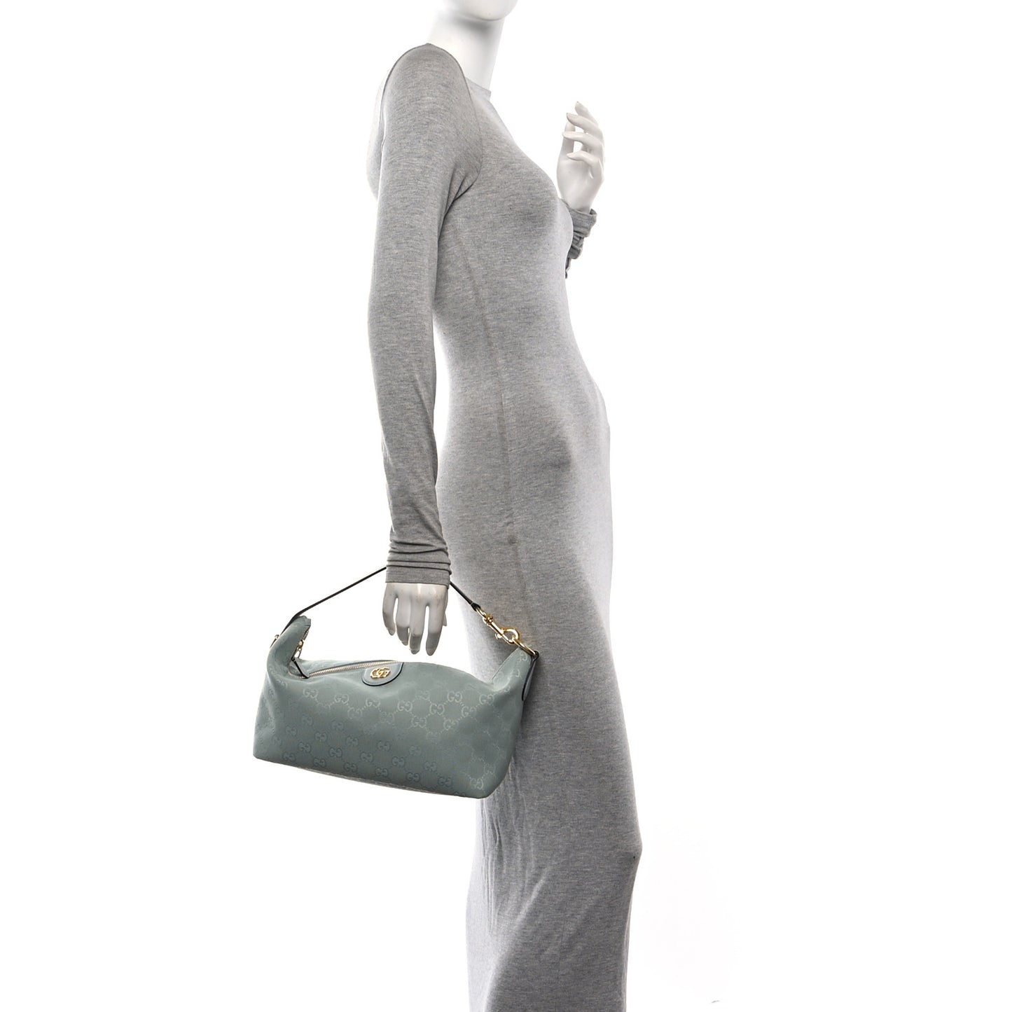 GG Monogram Web Medium Vanity Light Blue