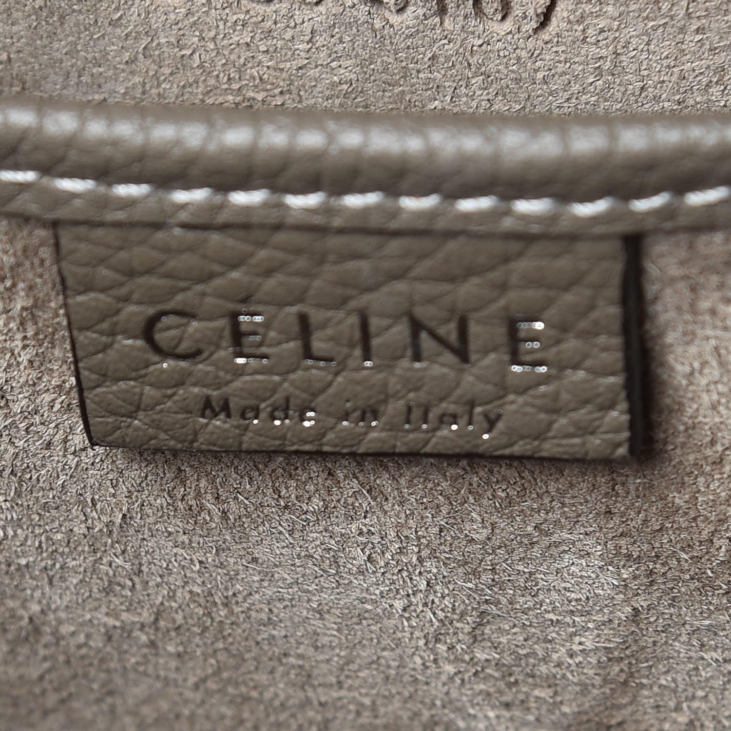 Celine Drummed Calfskin Nano Luggage Souris 6 of 7