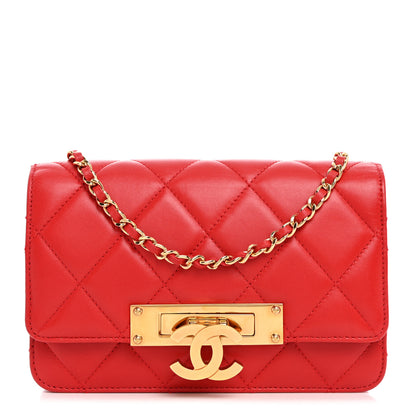 Chanel Lambskin Quilted Golden Class Wallet on Chain WOC Red 1 of 10