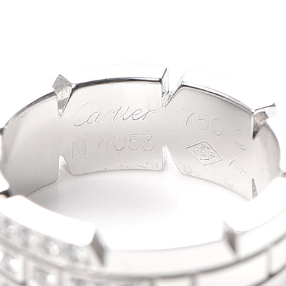 Cartier 18K White Gold Diamond 6mm Tank Francaise Band Ring 48 4.5 4 of 4