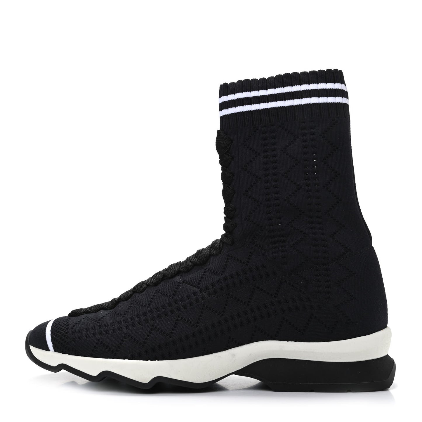 Stretch Knit Womens Sock Sneakers 36 Black