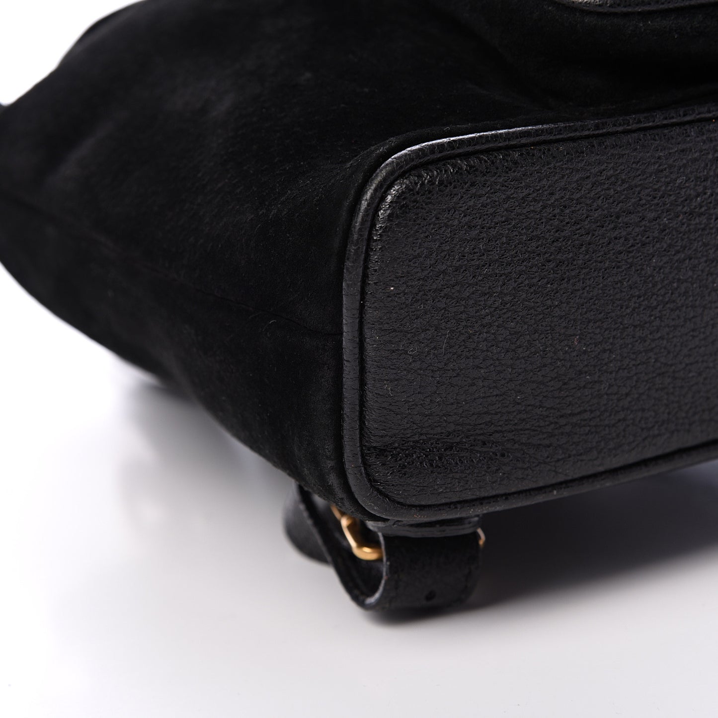 Calfskin Suede Bamboo Backpack Black