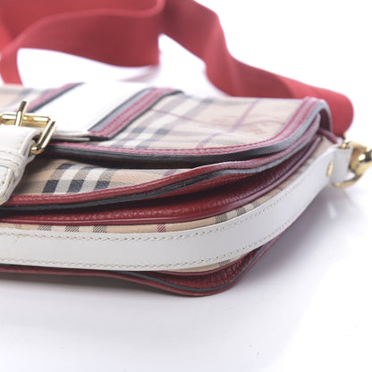 Burberry Haymarket Check Messenger Military Red White 11 of 15