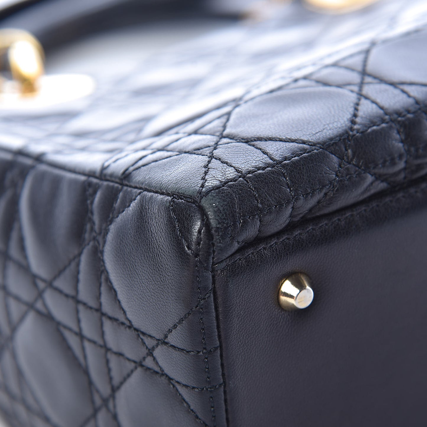 Lambskin Cannage Medium Lady Dior Black
