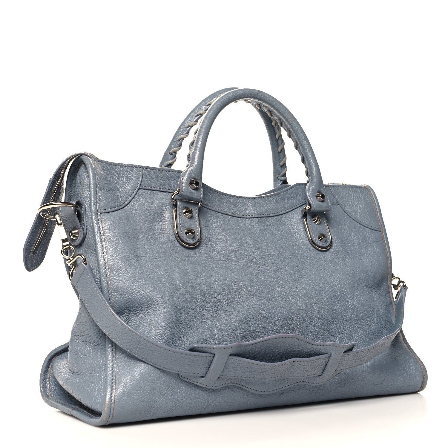 Balenciaga Chevre Silver Metallic Edge Hardware City Bleu Acier 4 of 14