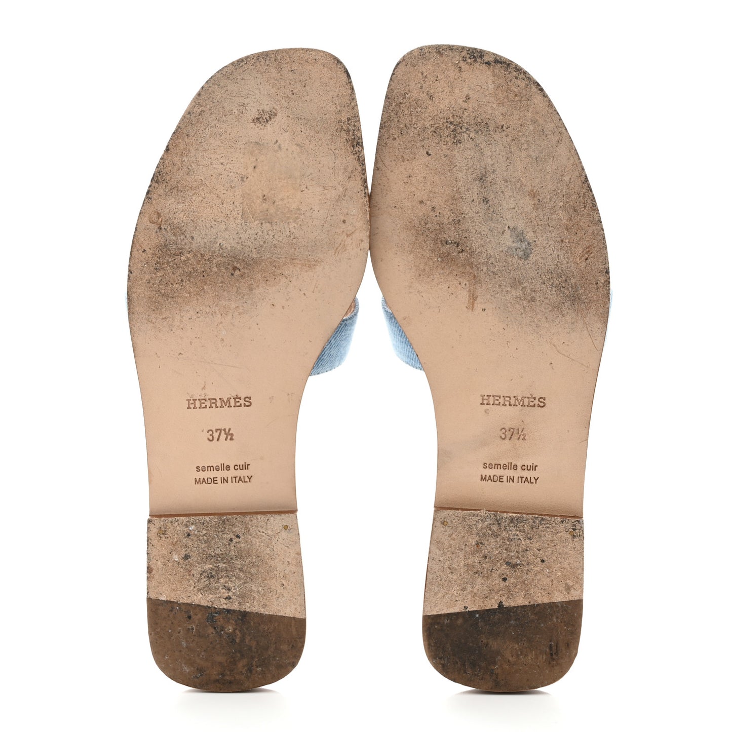Denim Canvas Oran Sandals 37.5 Bleu Clair