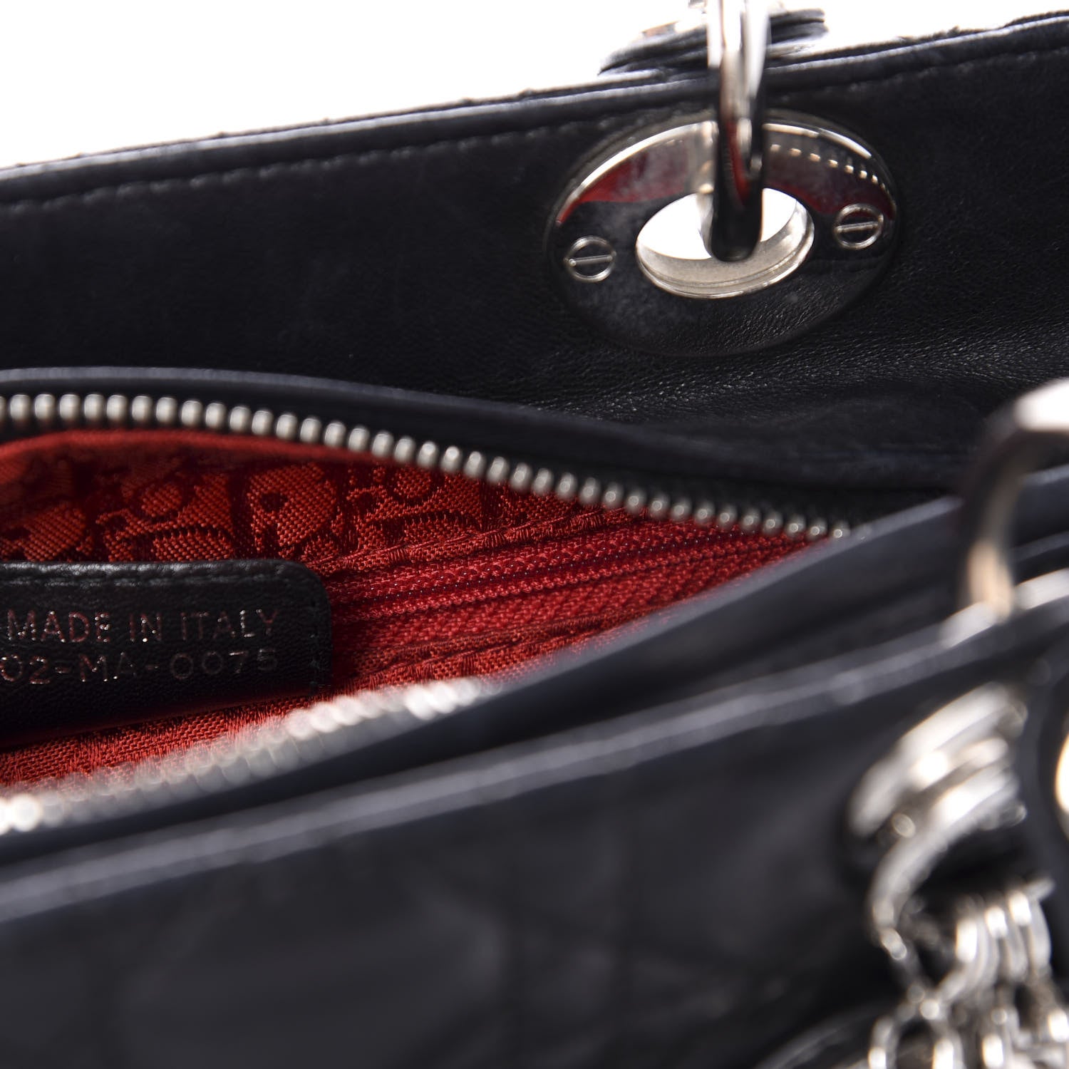 Christian Dior Lambskin Cannage Medium Lady Dior Black 7 of 10