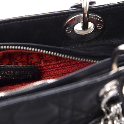 Christian Dior Lambskin Cannage Medium Lady Dior Black 7 of 10