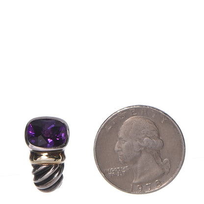 David Yurman Sterling Silver 14K Yellow Gold Amethyst Shrimp Earrings 2 of 4
