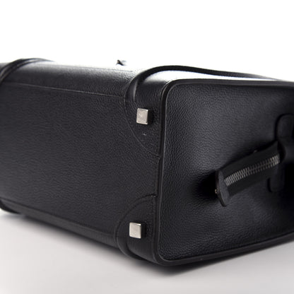 Celine Drummed Calfskin Micro Luggage Black 7 of 14