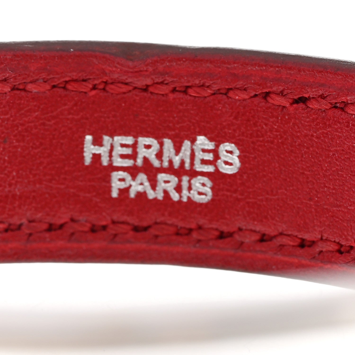 Hermes Calfskin Hook Bracelet S Red 4 of 6