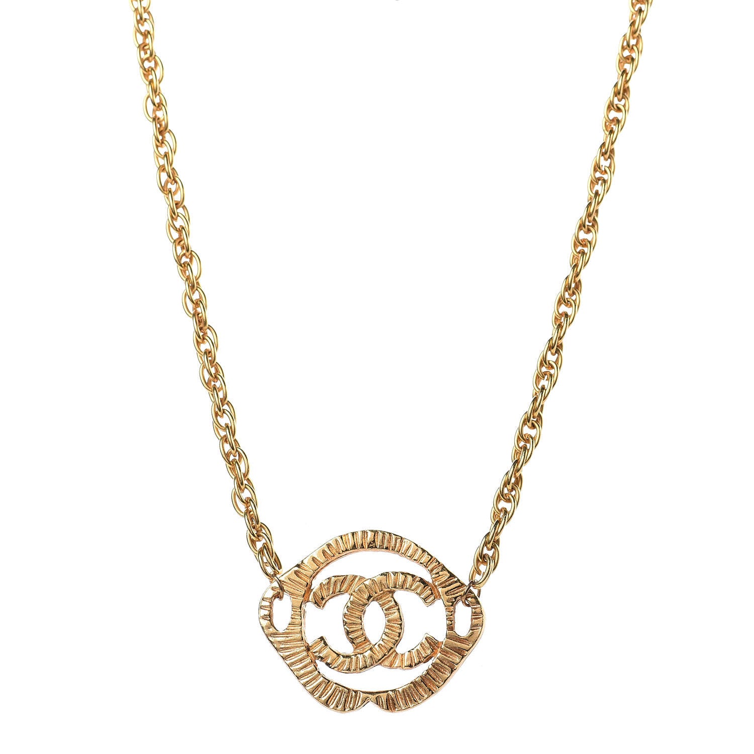 Chanel CC Pendant Chain Necklace Gold 1 of 5