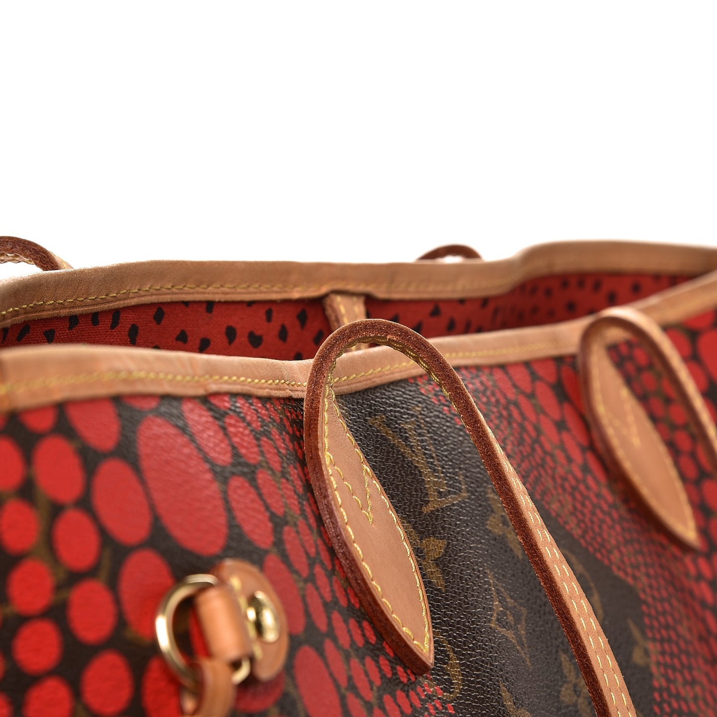 Monogram Kusama Waves Neverfull MM Red