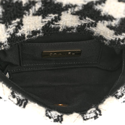 Chanel Tweed Quilted Chanel 19 Waist Bag Black Ecru White 5 of 10