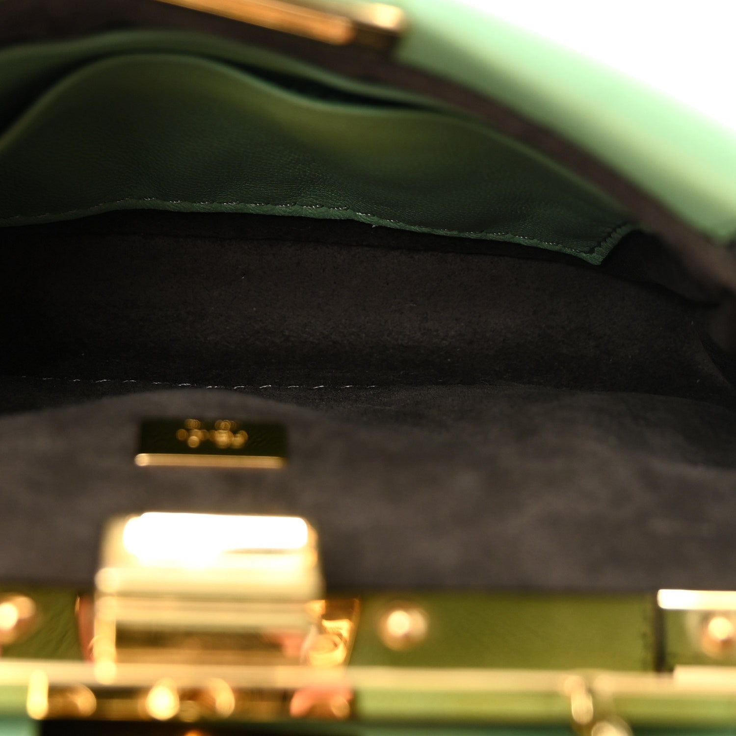 Fendi Shiny Nappa Micro Peekaboo Iconic Satchel Verde Acqua 5 of 9