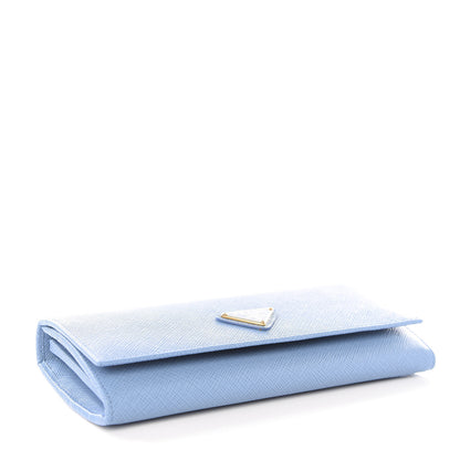 Prada Saffiano Metal Continental Flap Wallet Mare 3 of 6